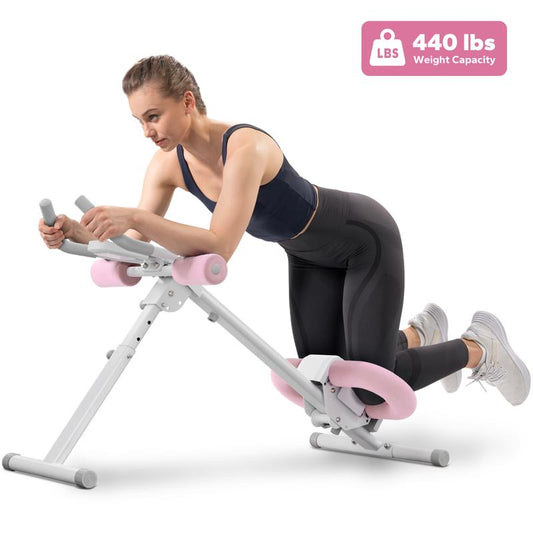 Adjustable Foldable Ab Trainer with LCD Monitor – Home Gym Workout for Women