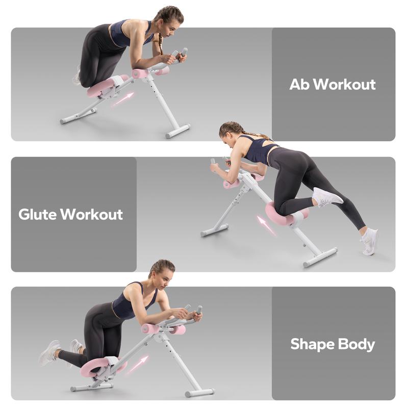 Adjustable Foldable Ab Trainer with LCD Monitor – Home Gym Workout for Women